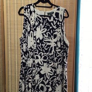 Beautiful new and never worn navy and white floral dress